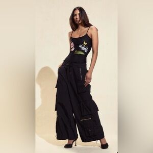 Cynthia Rowley Kim Cargo Black  Pants